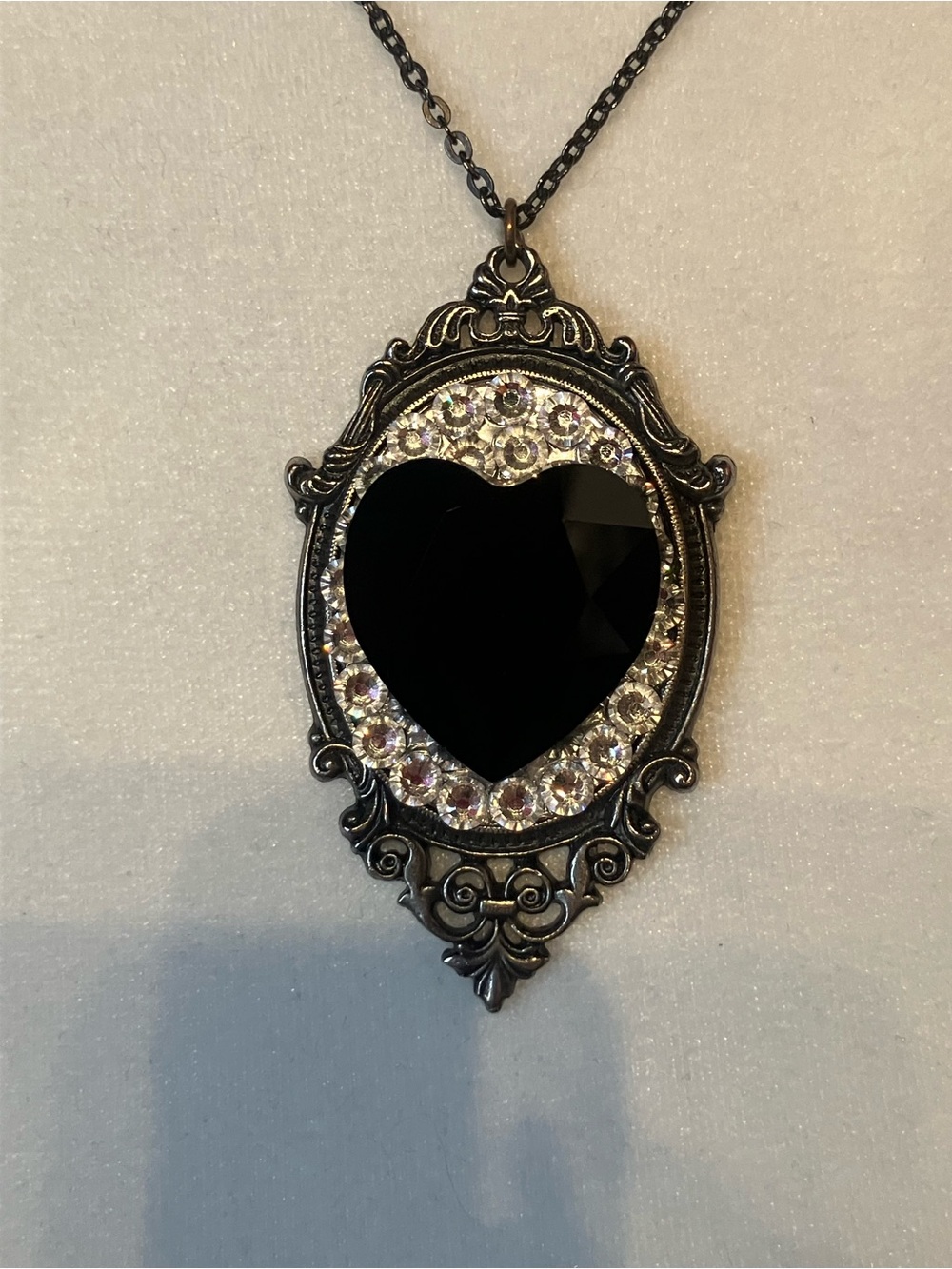 Gasoline Glamour Black Heart Pendant Necklace
